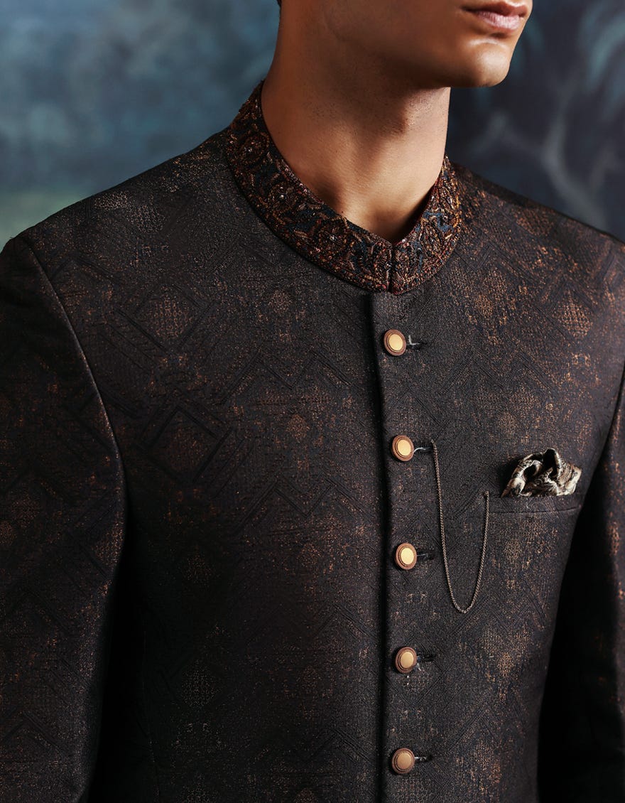 NAVY BLUE SHERWANI
