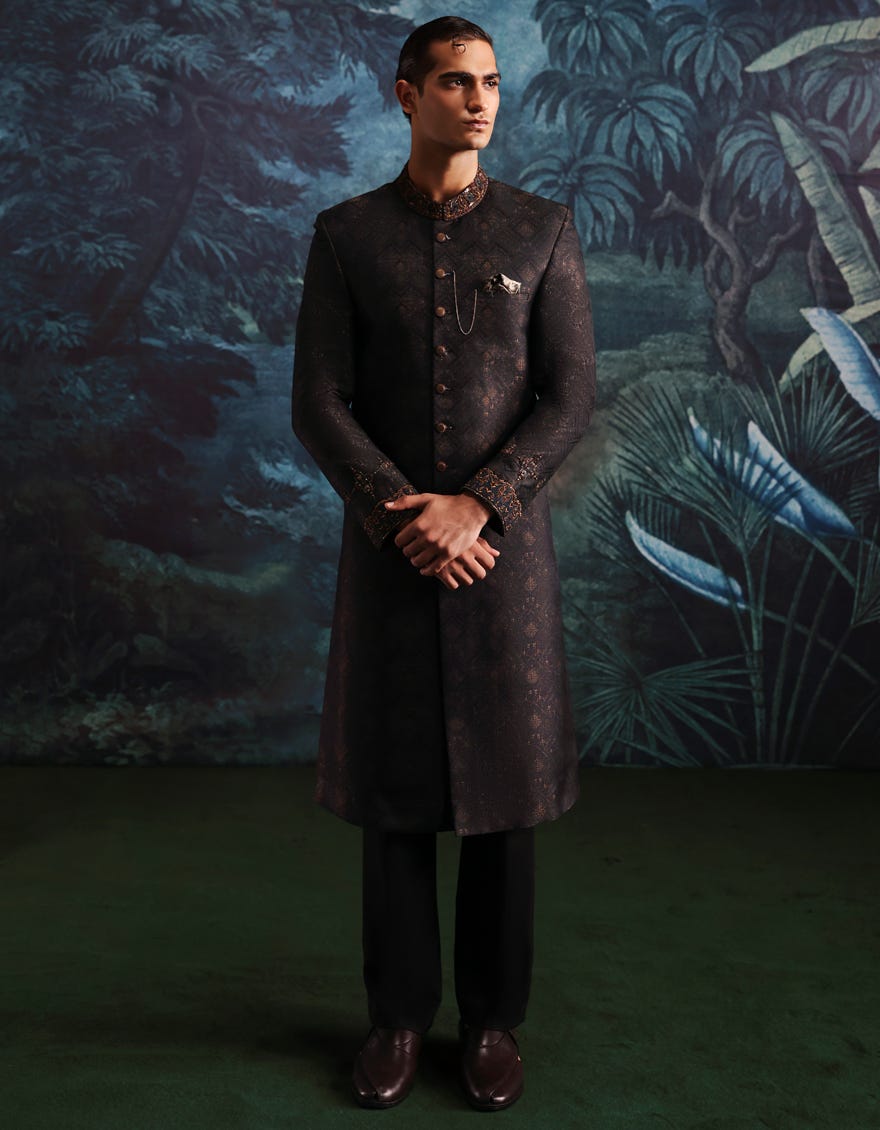 NAVY BLUE SHERWANI