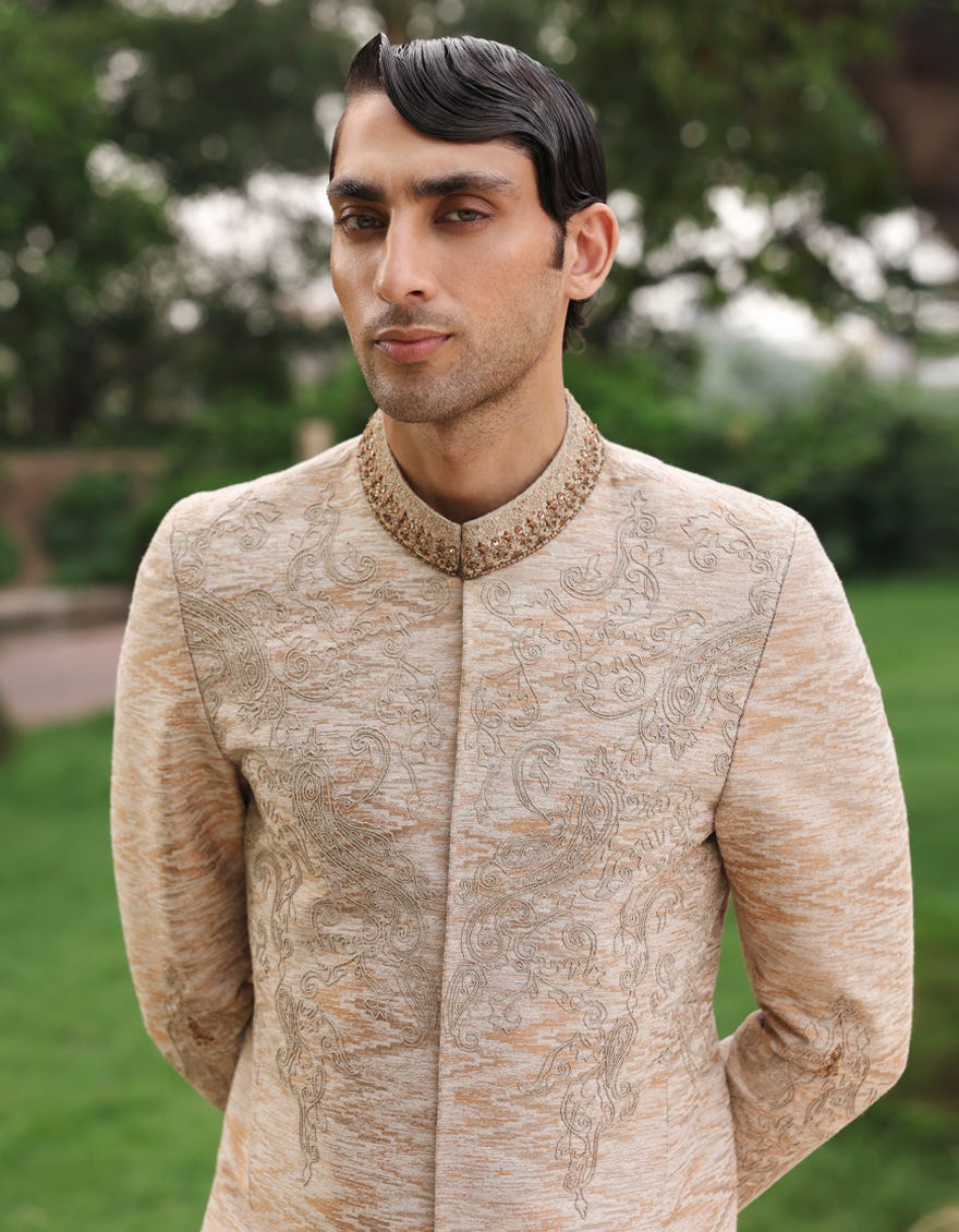 BEIGE SHERWANI