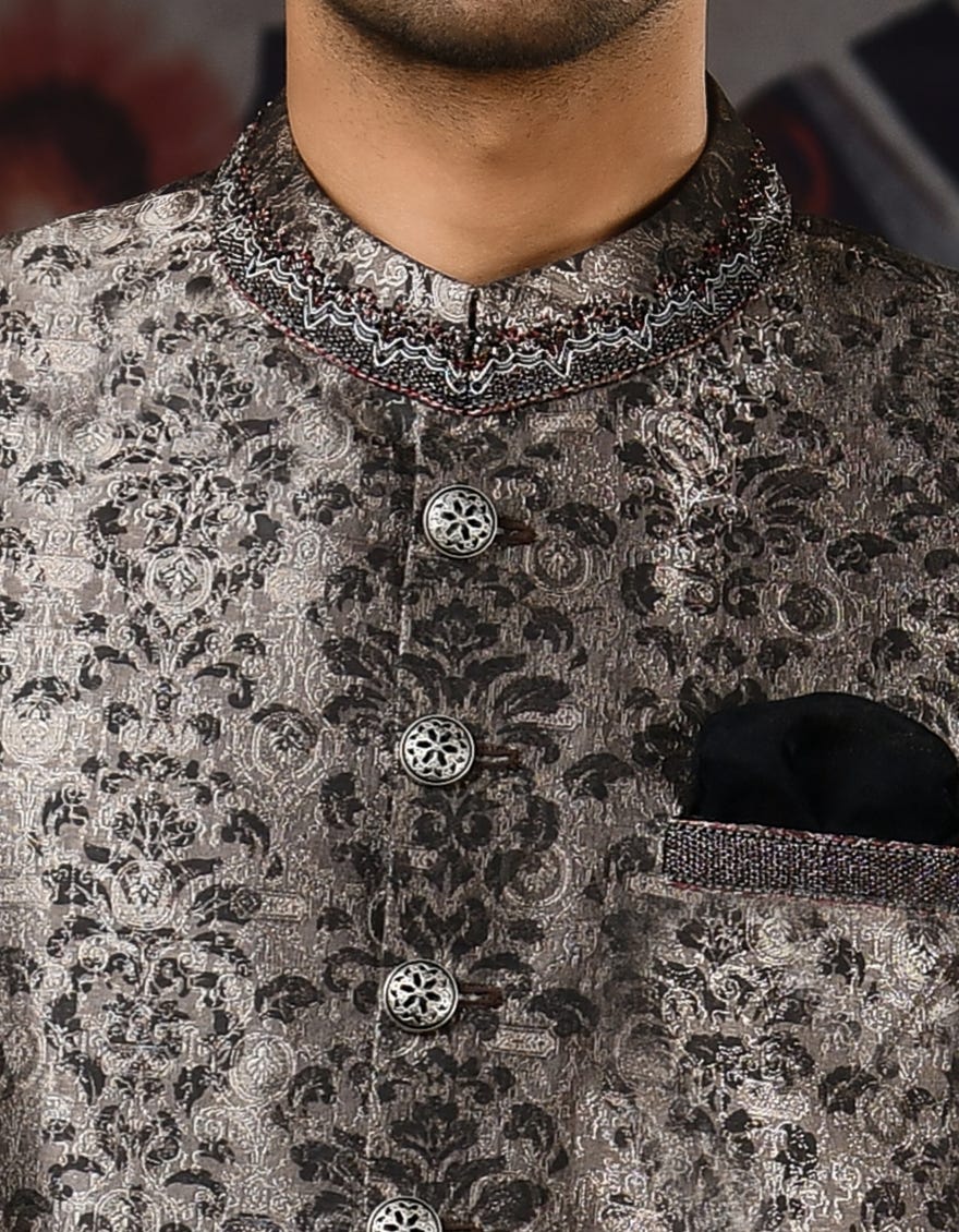 STONE GREY SHERWANI | JJSWINR-532