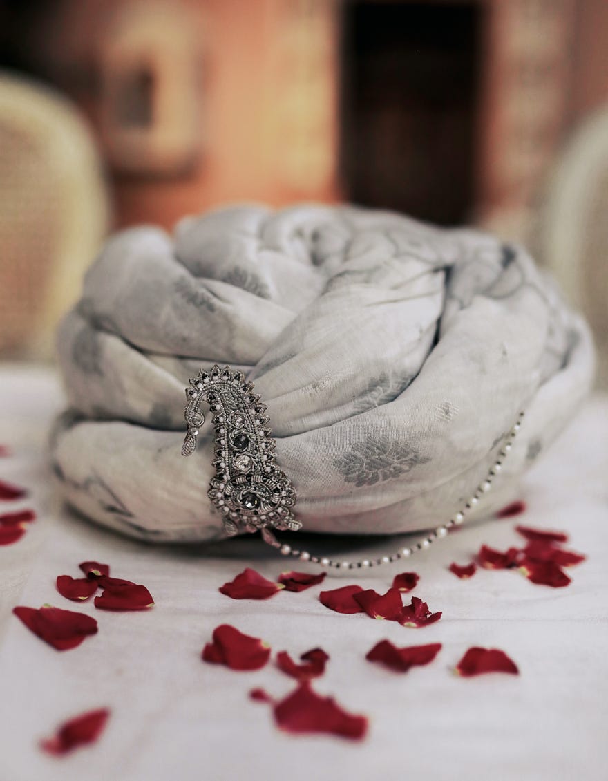 Silver Blended Turban | Jjt-007