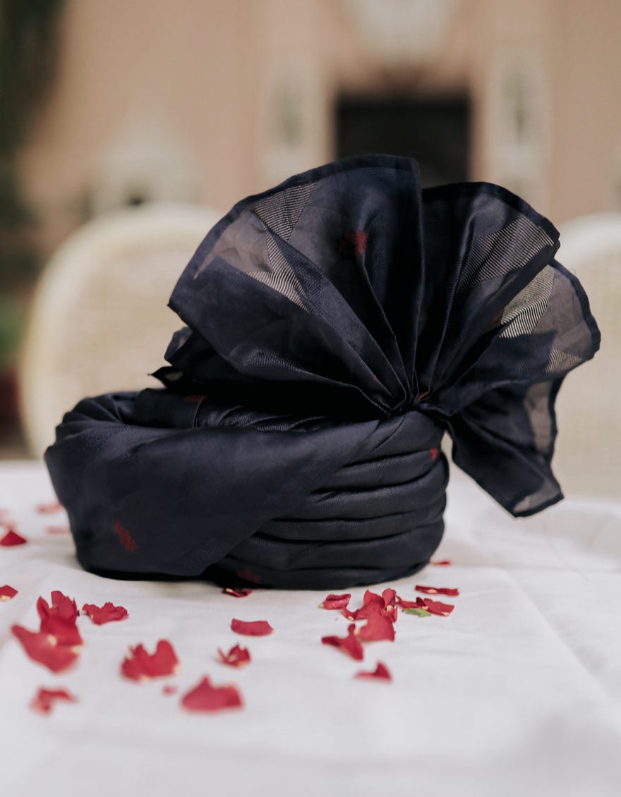 Navy Blue Blended Turban | Jjt-008