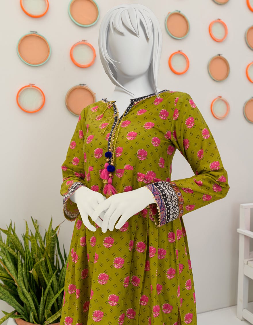 GREEN CAMBRIC 2PC STITCHED | JGK-S-JJT2-23-058