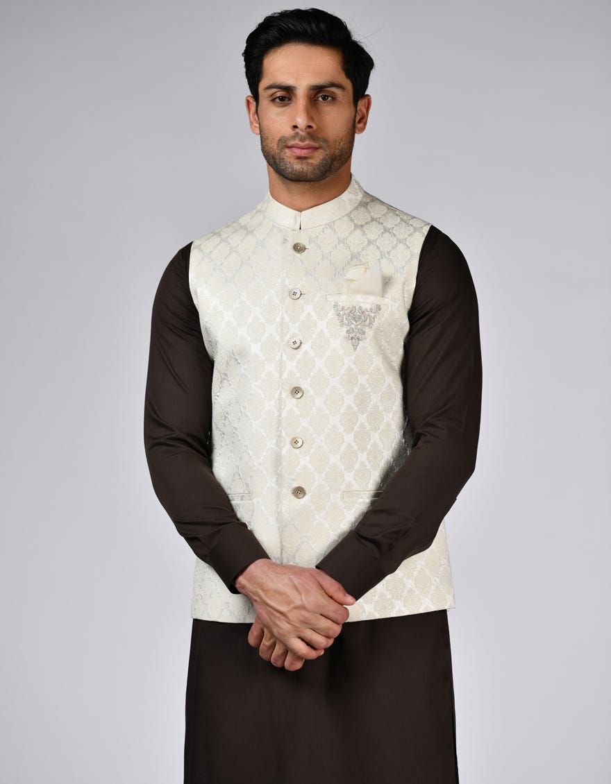 Off White Blended Waistcoat | Jjvc-A-27492