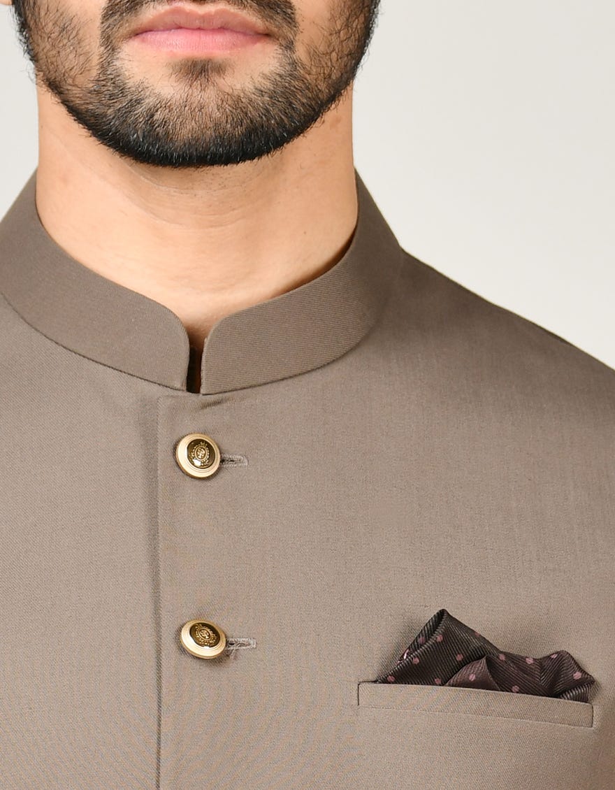 MUD BROWN CVC WAISTCOAT | JJVC-48044