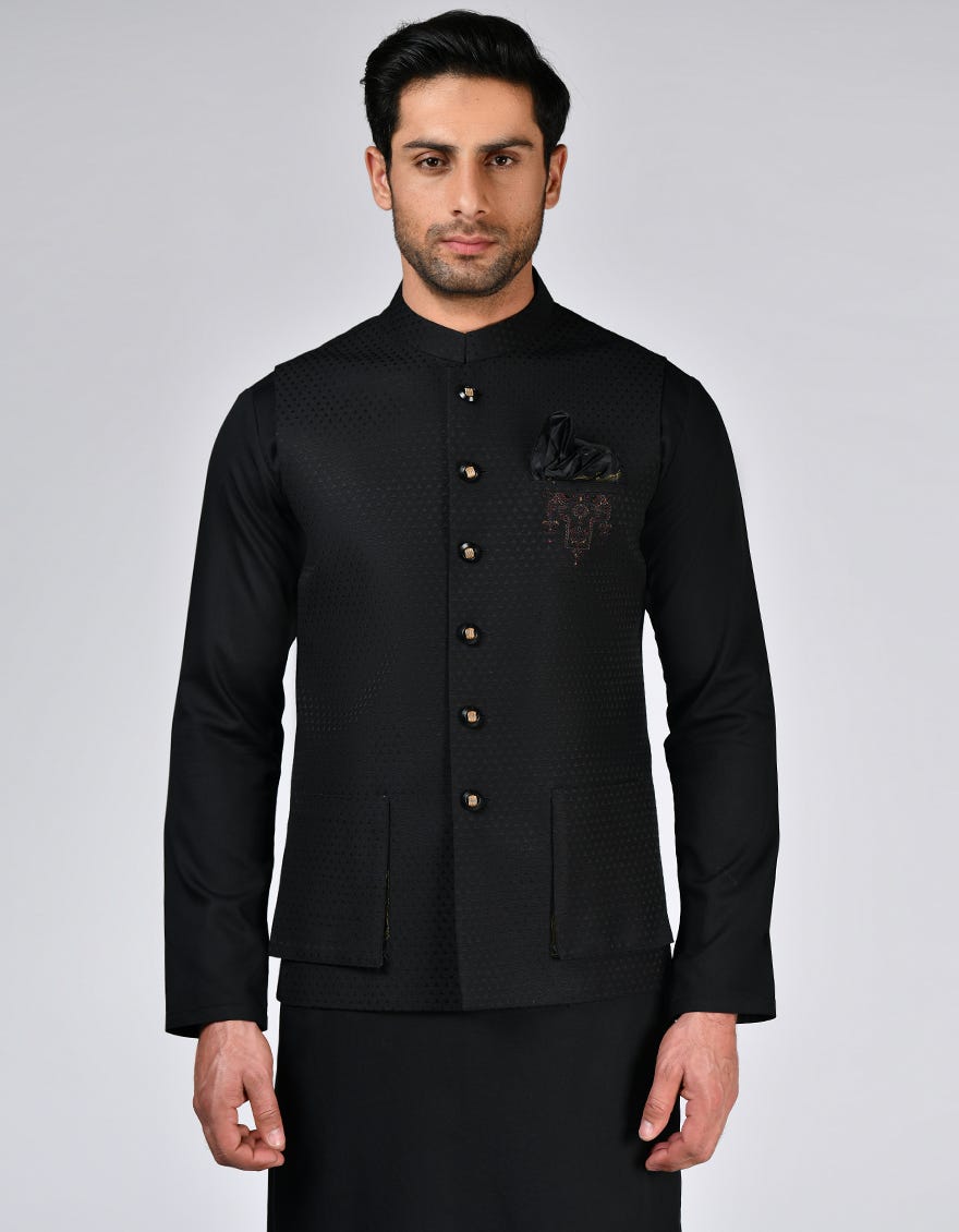 Black Blended Waistcoat | Jjvc-A-48050