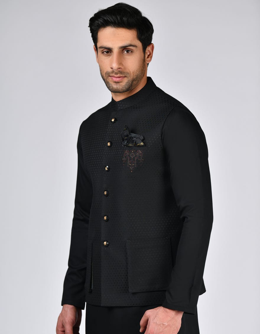 Black Blended Waistcoat | Jjvc-A-48050