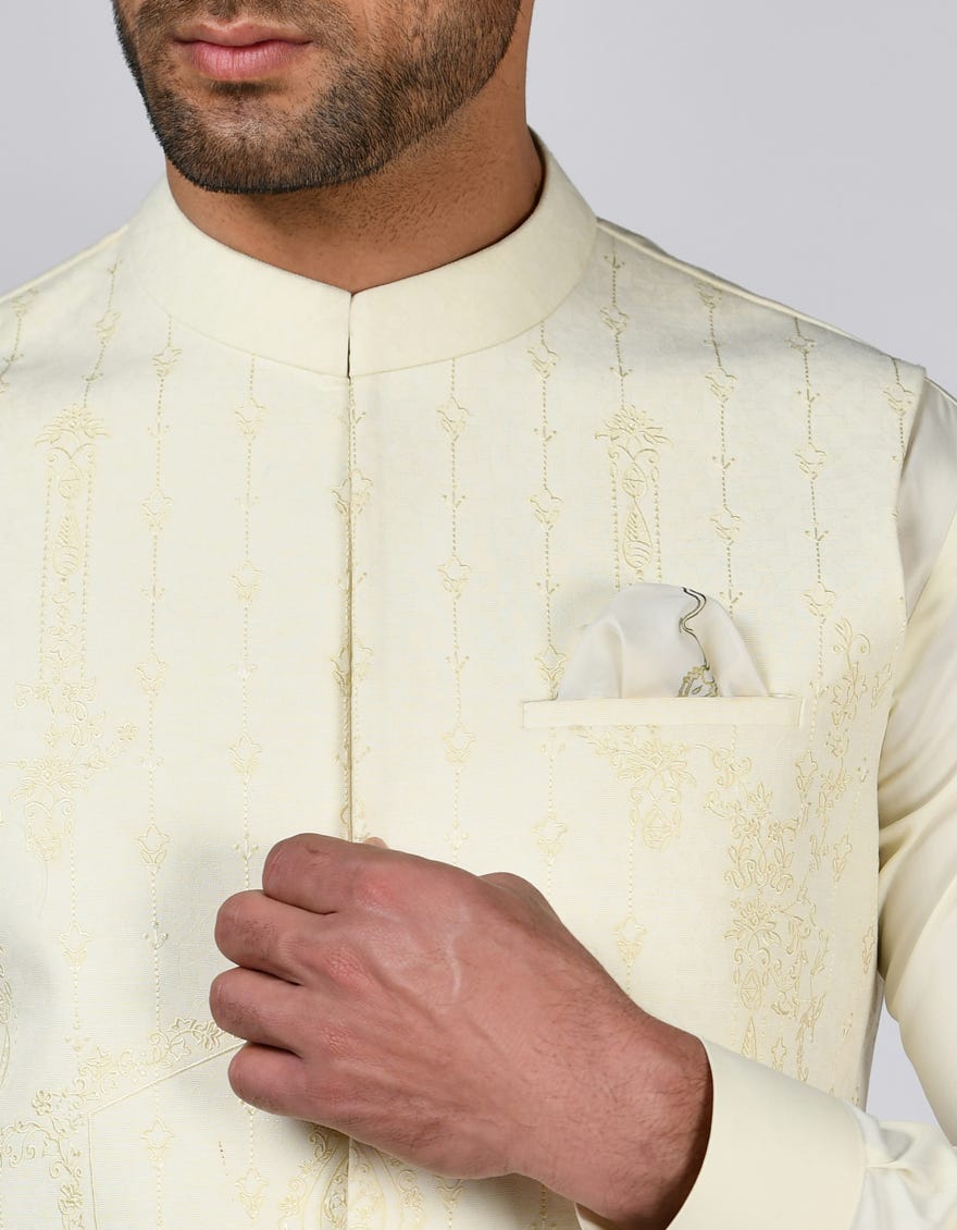 Cream Blended Waistcoat | Jjvc-A-48053