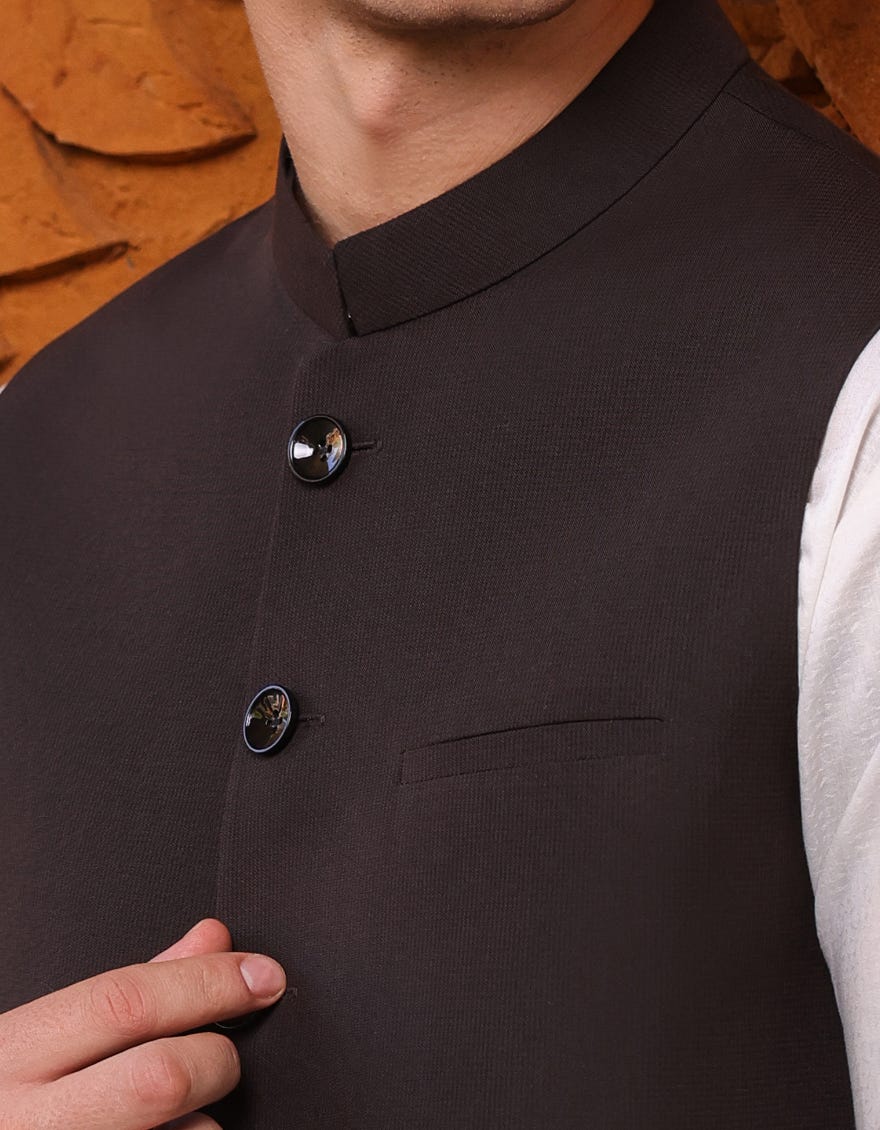 Dark Brown Blended Waistcoat | Jjvc-A-48063