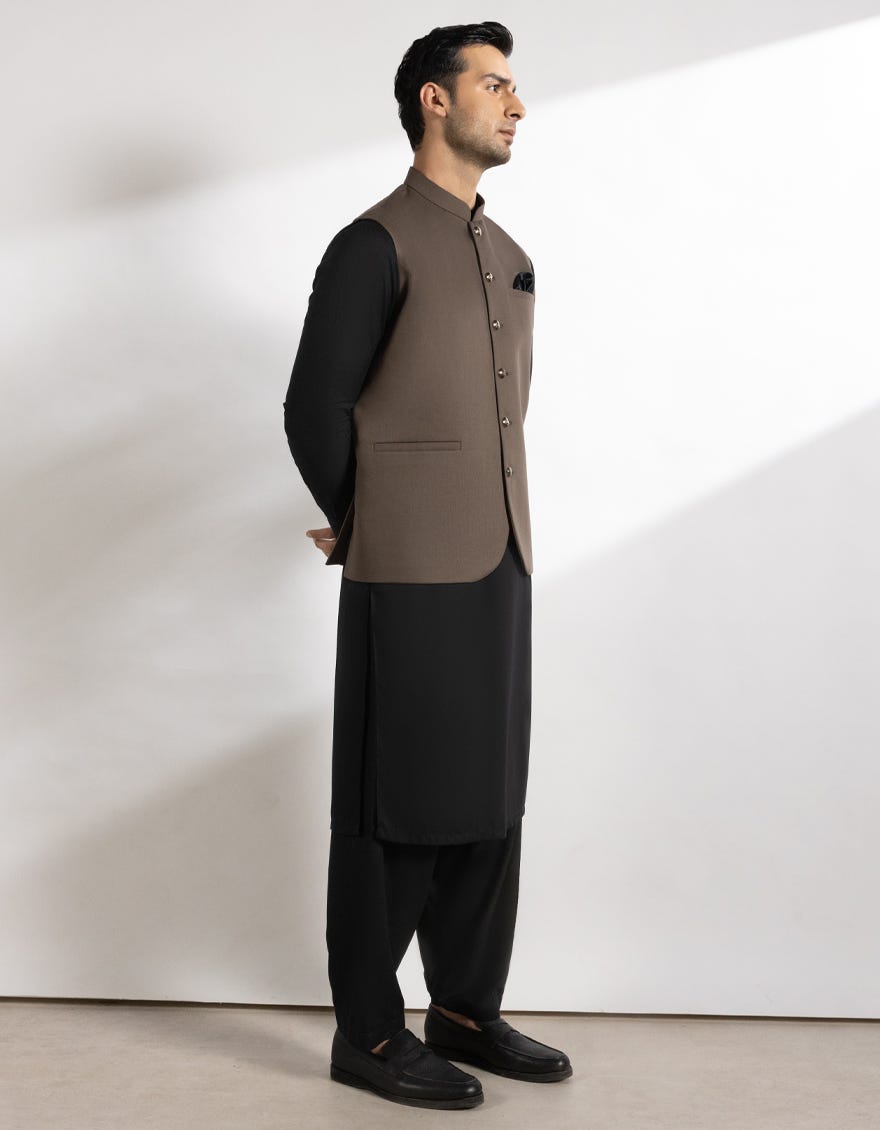 CHESTNUT BROWN SUITING WAISTCOAT