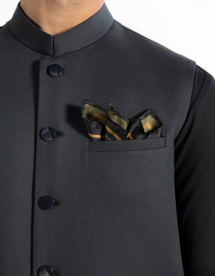 CHARCOAL SUITING WAISTCOAT