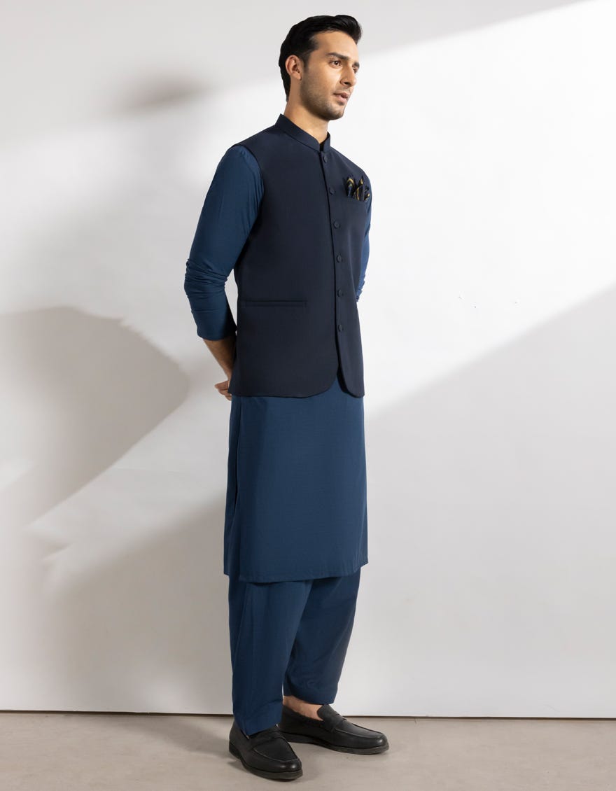 MIDNIGHT BLUE SUITING WAISTCOAT