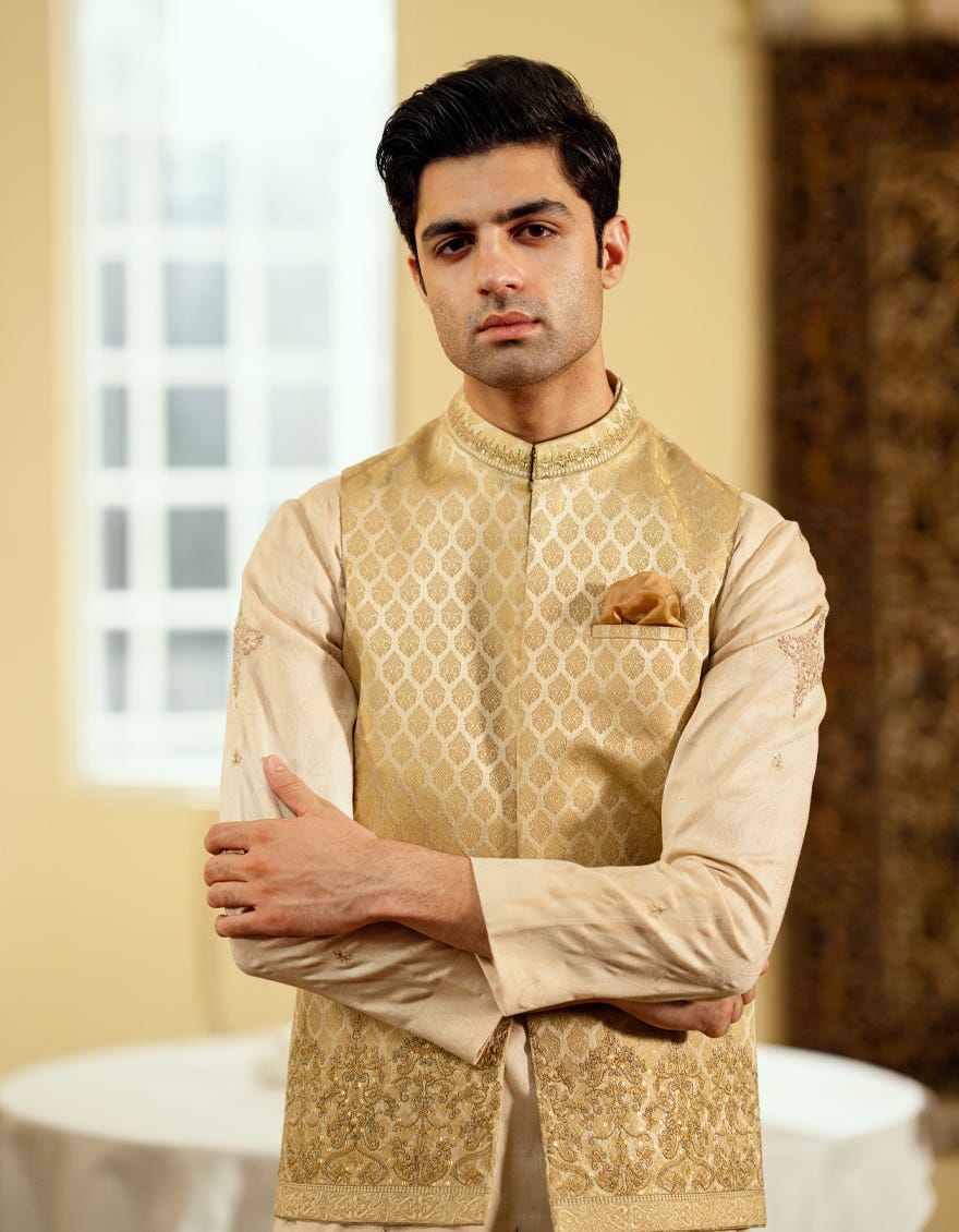 DULL GOLD FORMAL WAISTCOAT