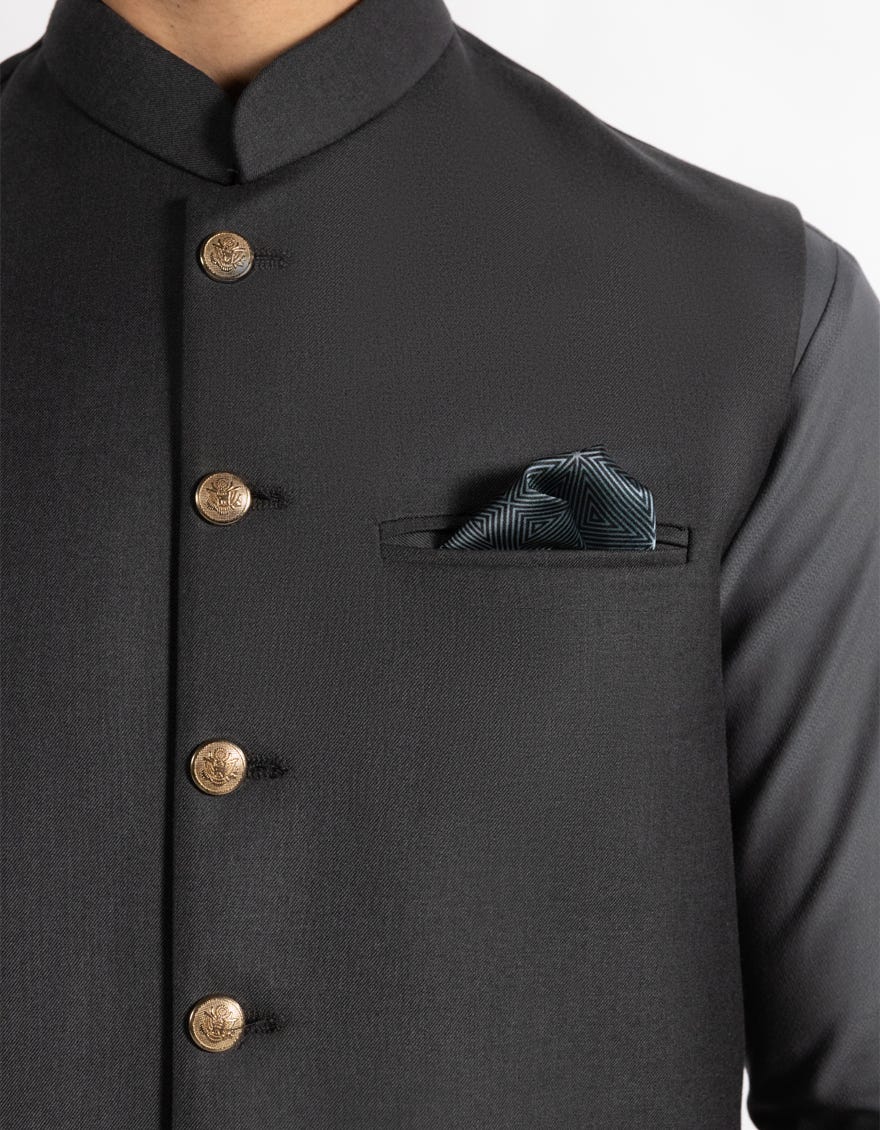 CHARCOAL SUITING WAISTCOAT