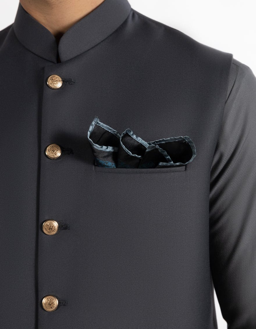 DARK GREY SUITING WAISTCOAT