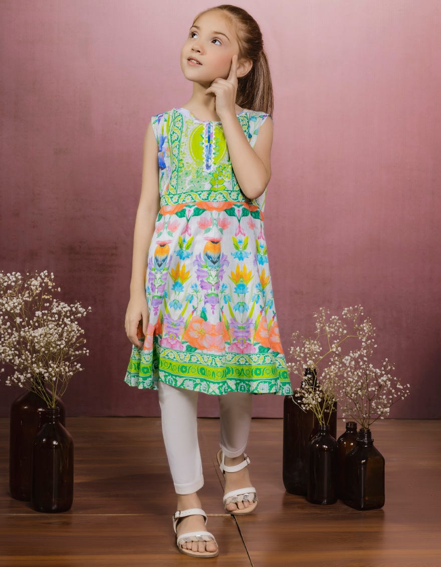 MULTICOLOR KHADDAR GIRLS KURTI | JGLK-S-JK-22-6007 FB