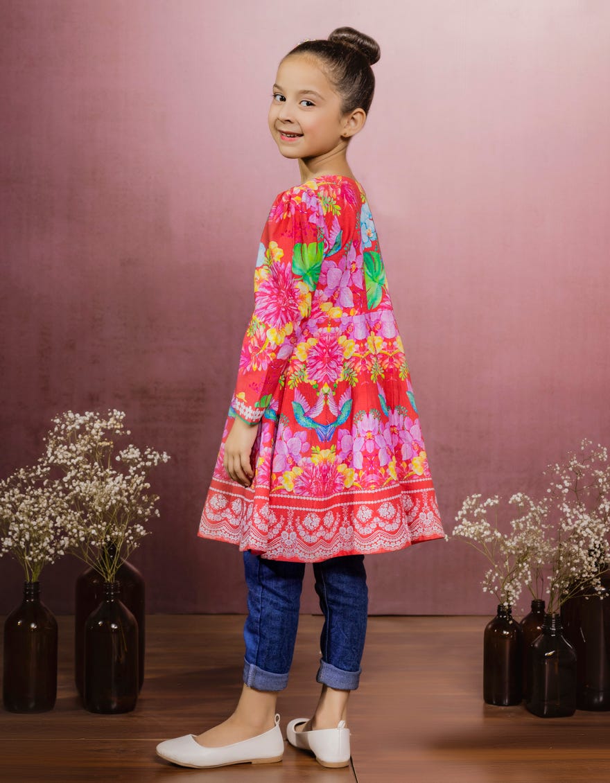 MULTICOLOR KHADDAR GIRLS KURTI | JGLK-S-JK-22-6008 FB
