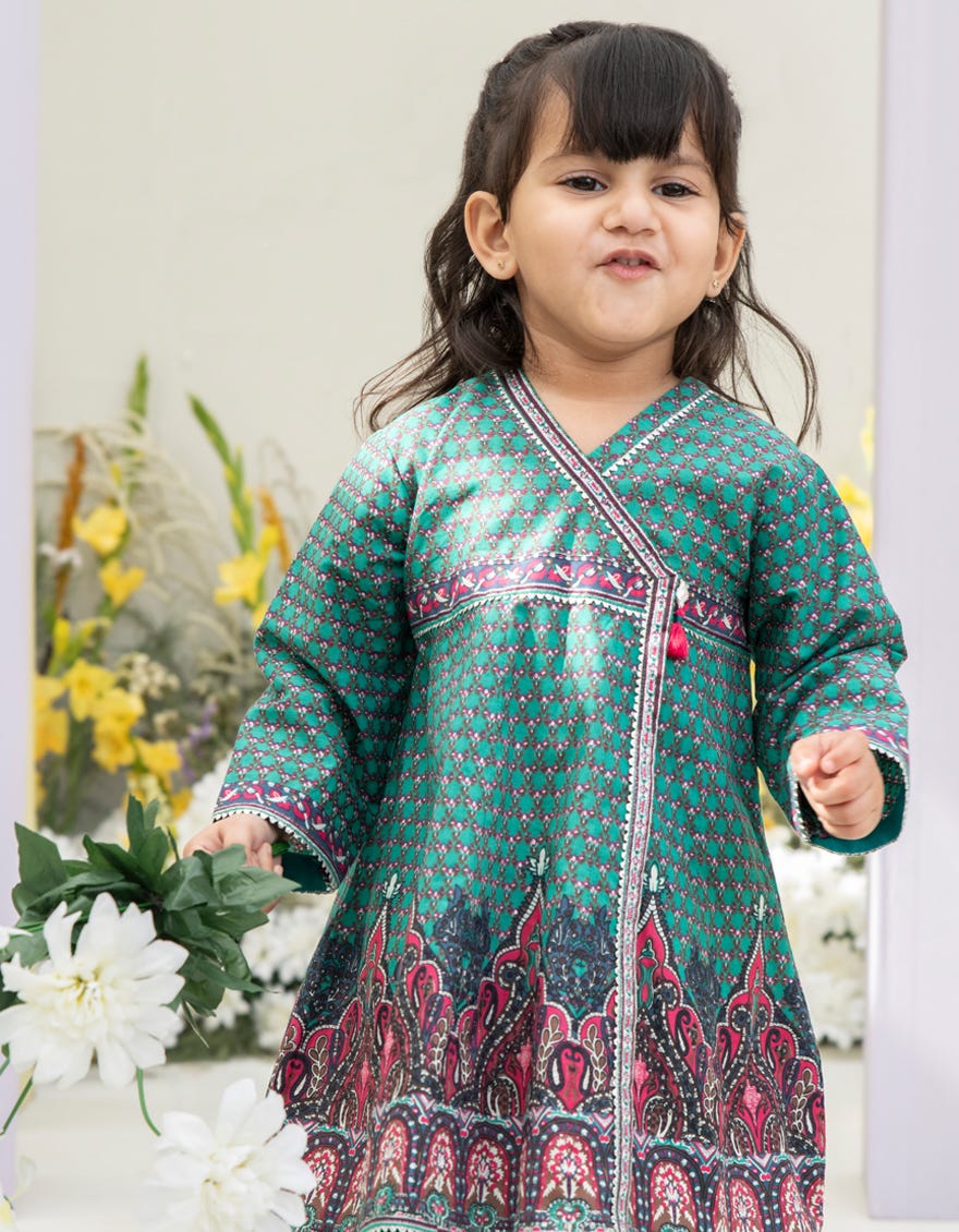 Green Lawn Infant 2 Piece Stitched Dress | Jgkl-S-Jk2-24-5632