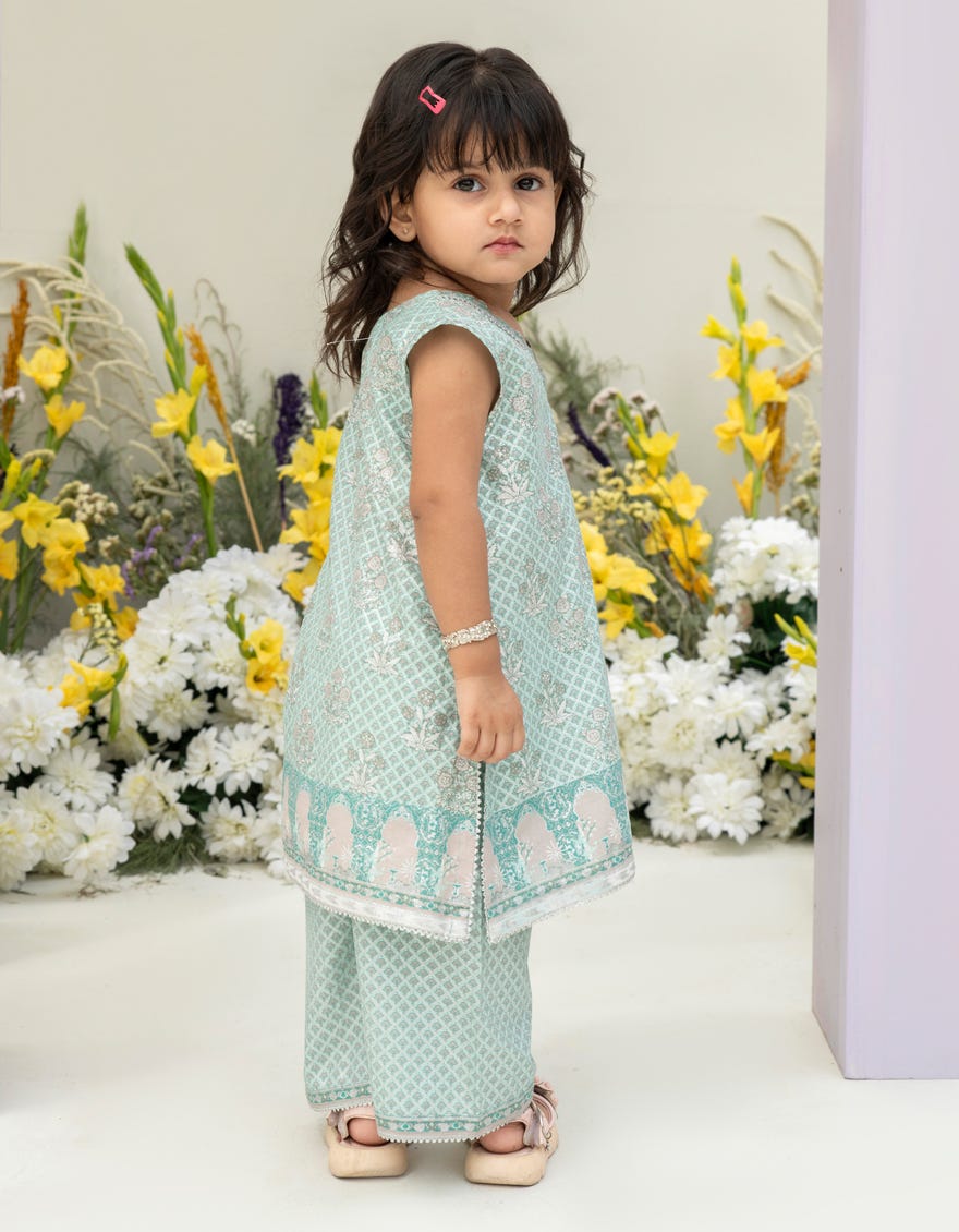 Blue Lawn Infant 2 Piece Stitched Dress | Jgkl-S-Jk2-24-5635