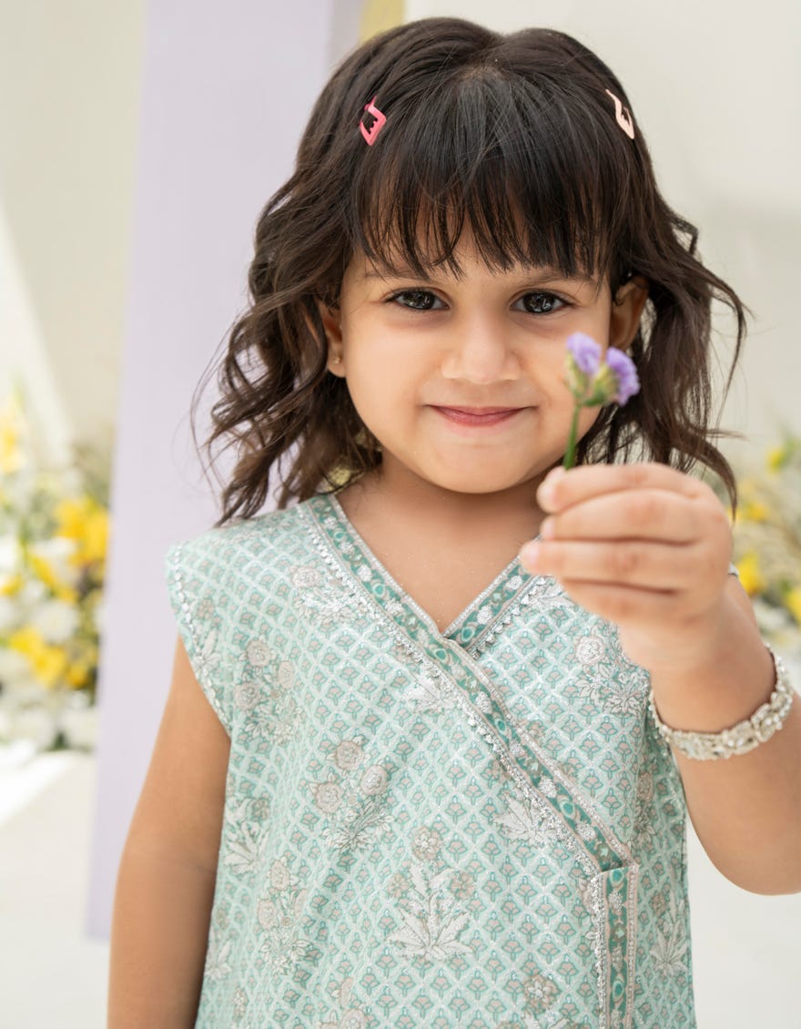 Blue Lawn Infant 2 Piece Stitched Dress | Jgkl-S-Jk2-24-5635