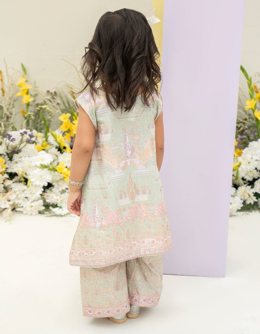 Green Lawn Infant 2 Piece Stitched Dress | Jgkl-S-Jk2-24-5636