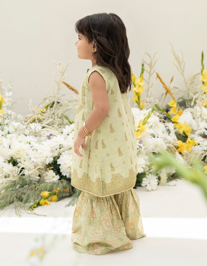 Olive Lawn Infant 2 Piece Stitched Dress | Jgkl-S-Jk2-24-5637