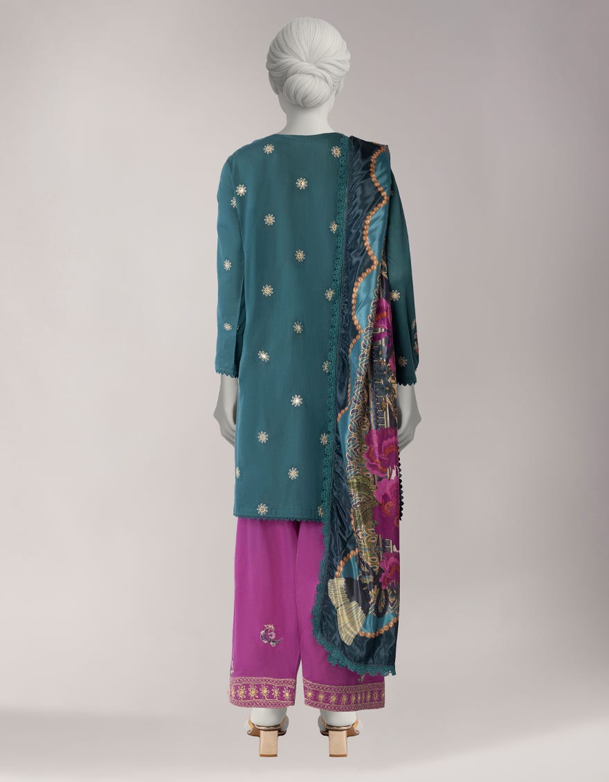 GREEN LAWN EMBROIDERED STITCHED 3PC