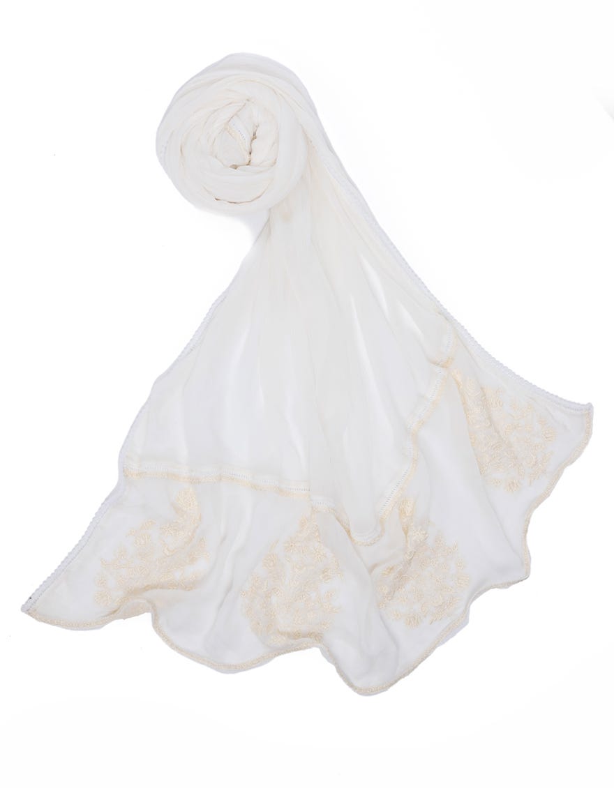 Off White Chiffon Dupatta | Jldp-S-24-2633