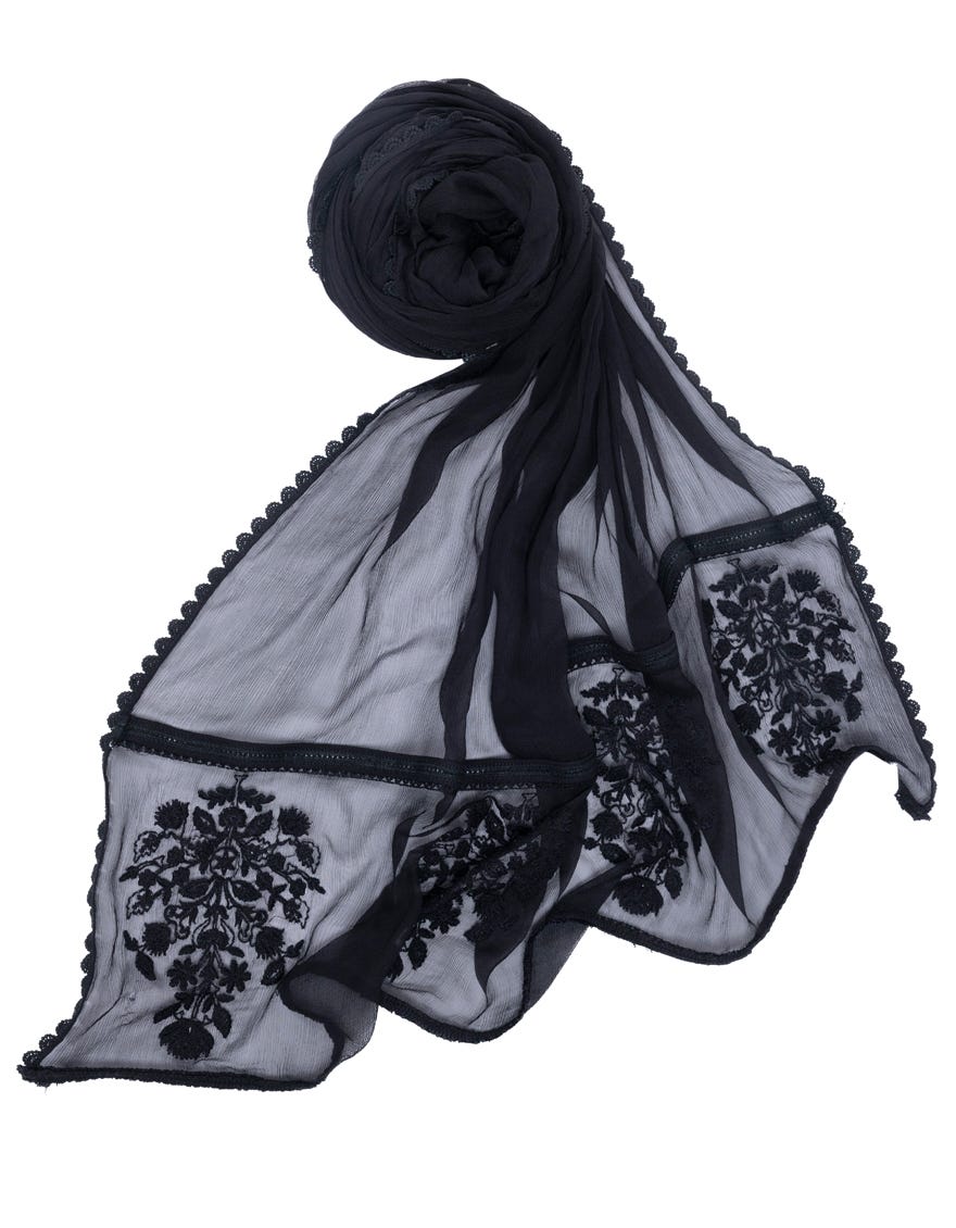 Black Chiffon Dupatta | Jldp-S-24-2634