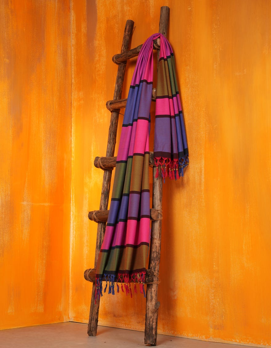 MULTICOLOR KHADDI SHAWL | JLDP-W-24-2666