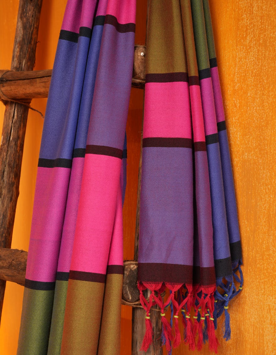 MULTICOLOR KHADDI SHAWL | JLDP-W-24-2666