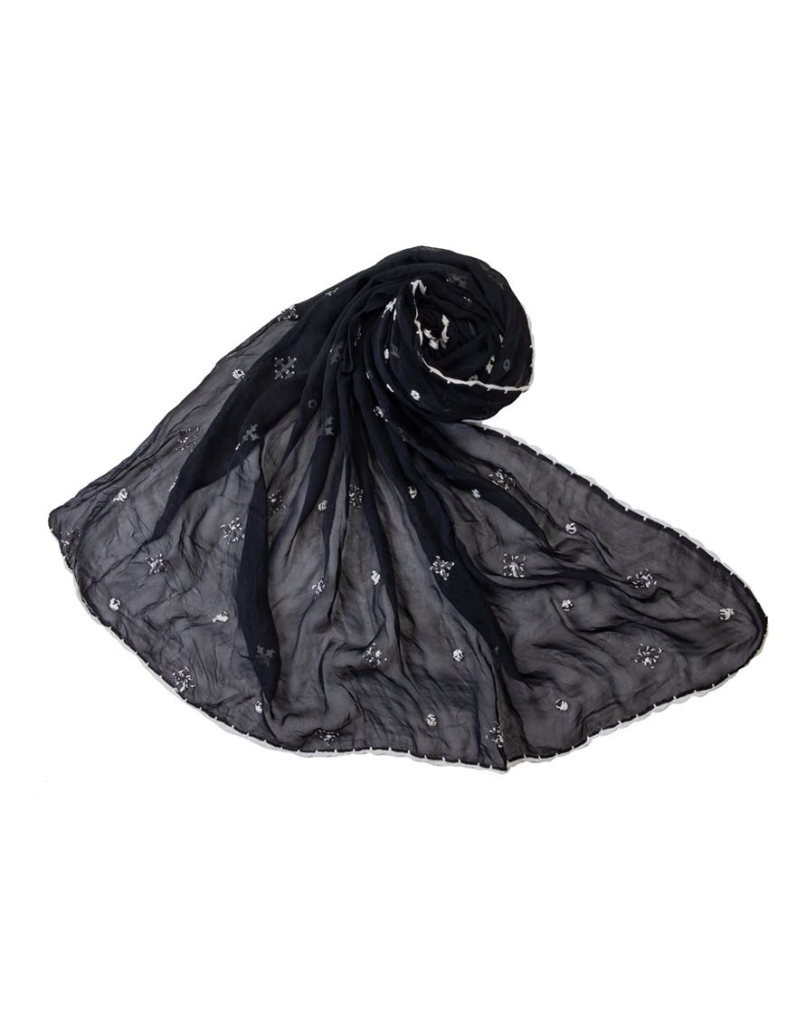 BLACK IMPURE CHIFFON DUPATTA