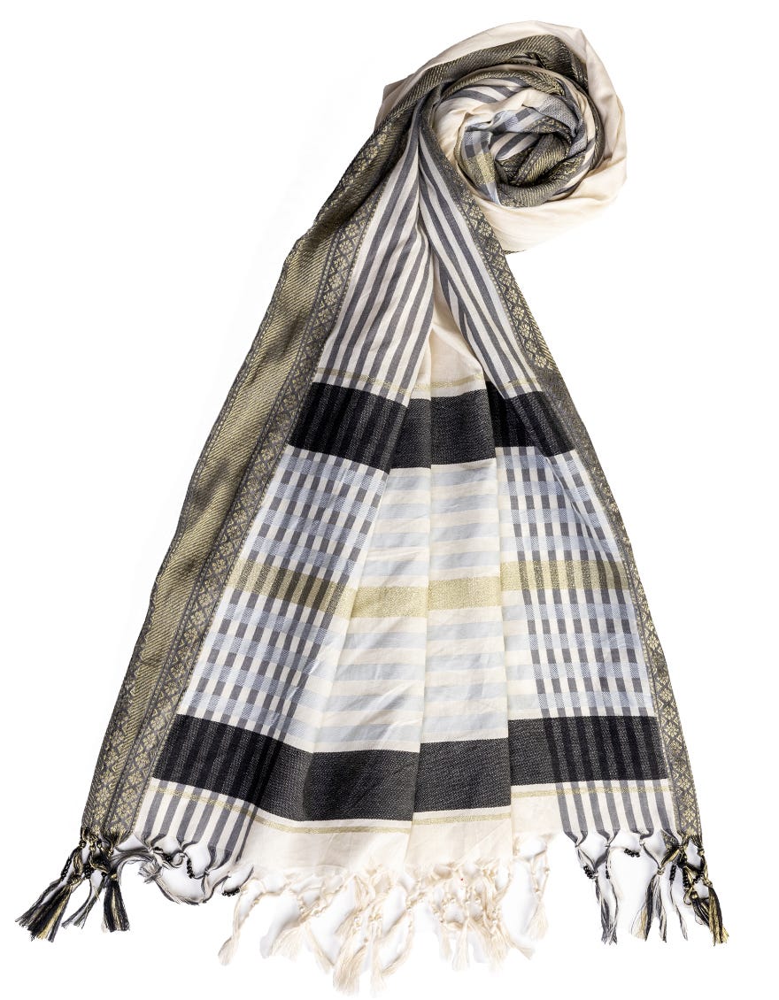 OFF WHITE JACQUARD DUPATTA