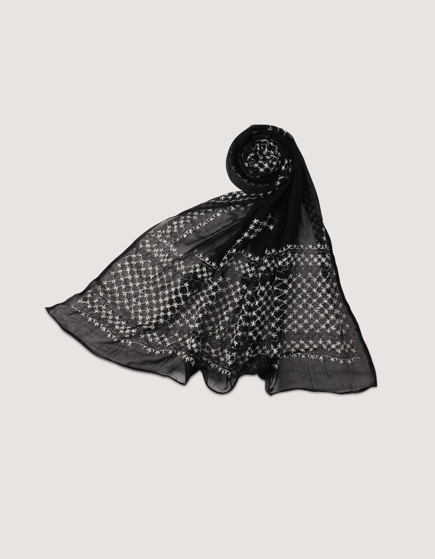 BLACK IMPURE CHIFFON DUPATTA