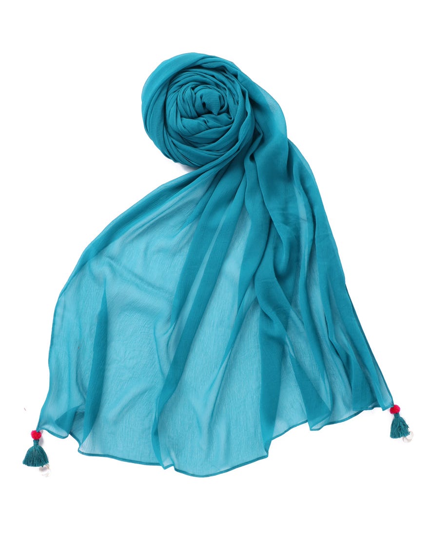 TEAL CHIFFON DUPATTA | JLDP-W-24-2681