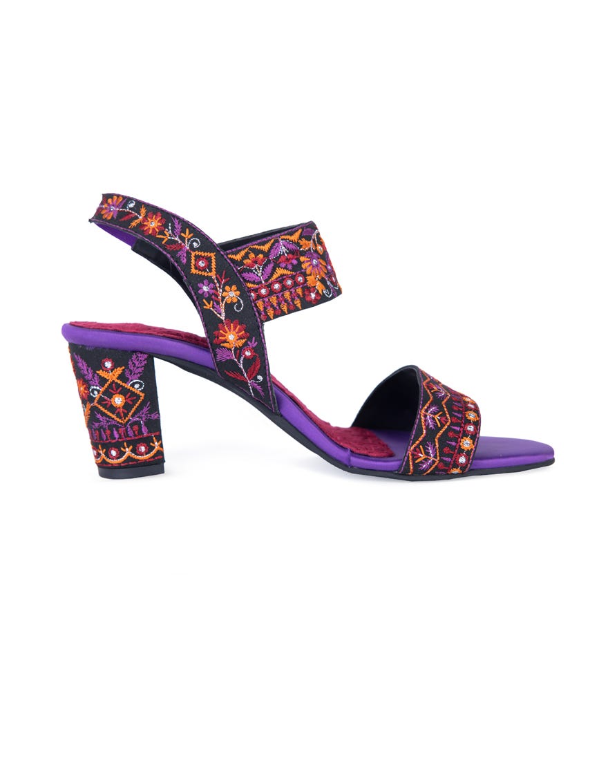 Purple Raw Silk Chappal | Jlfwc-24-1263