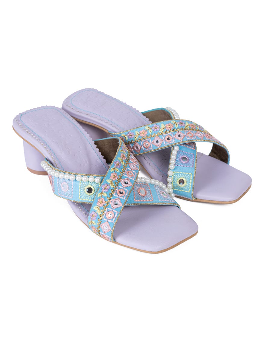 Lilac Silk Chappal | Jlfwc-24-1270