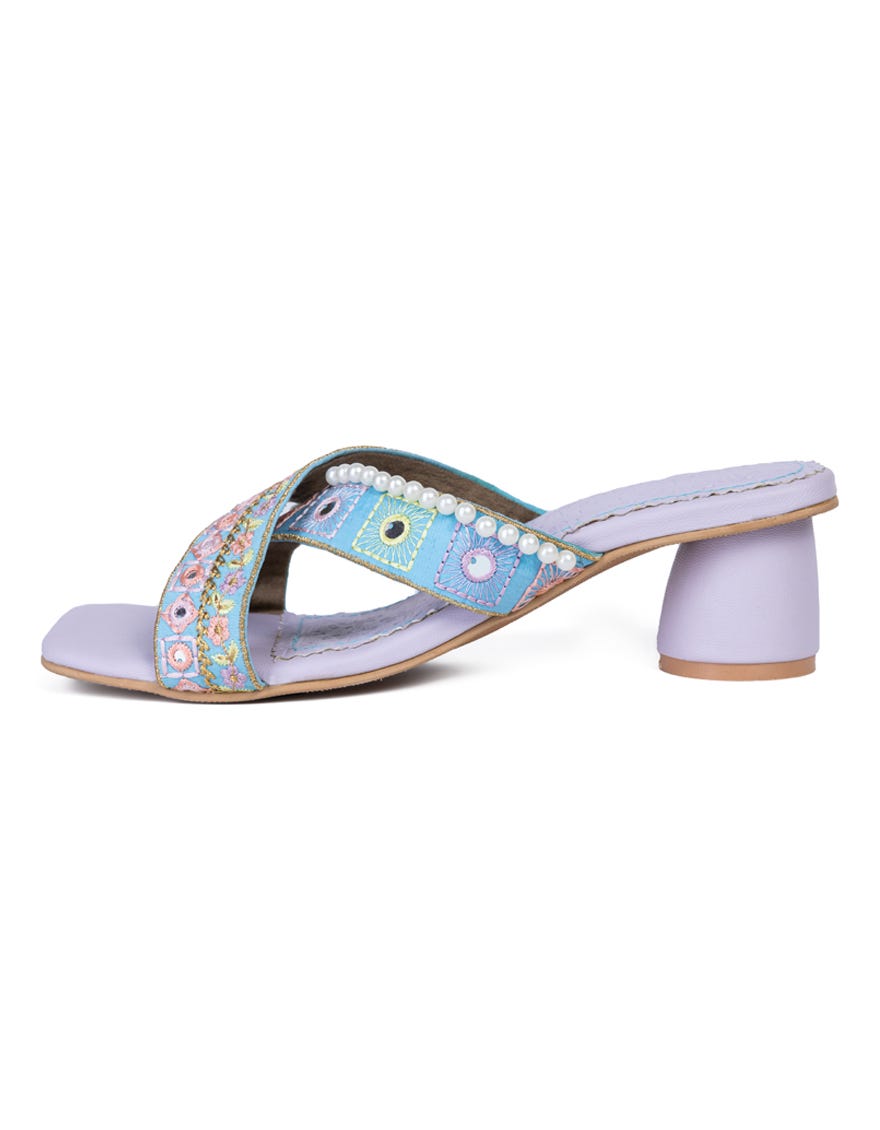 Lilac Silk Chappal | Jlfwc-24-1270
