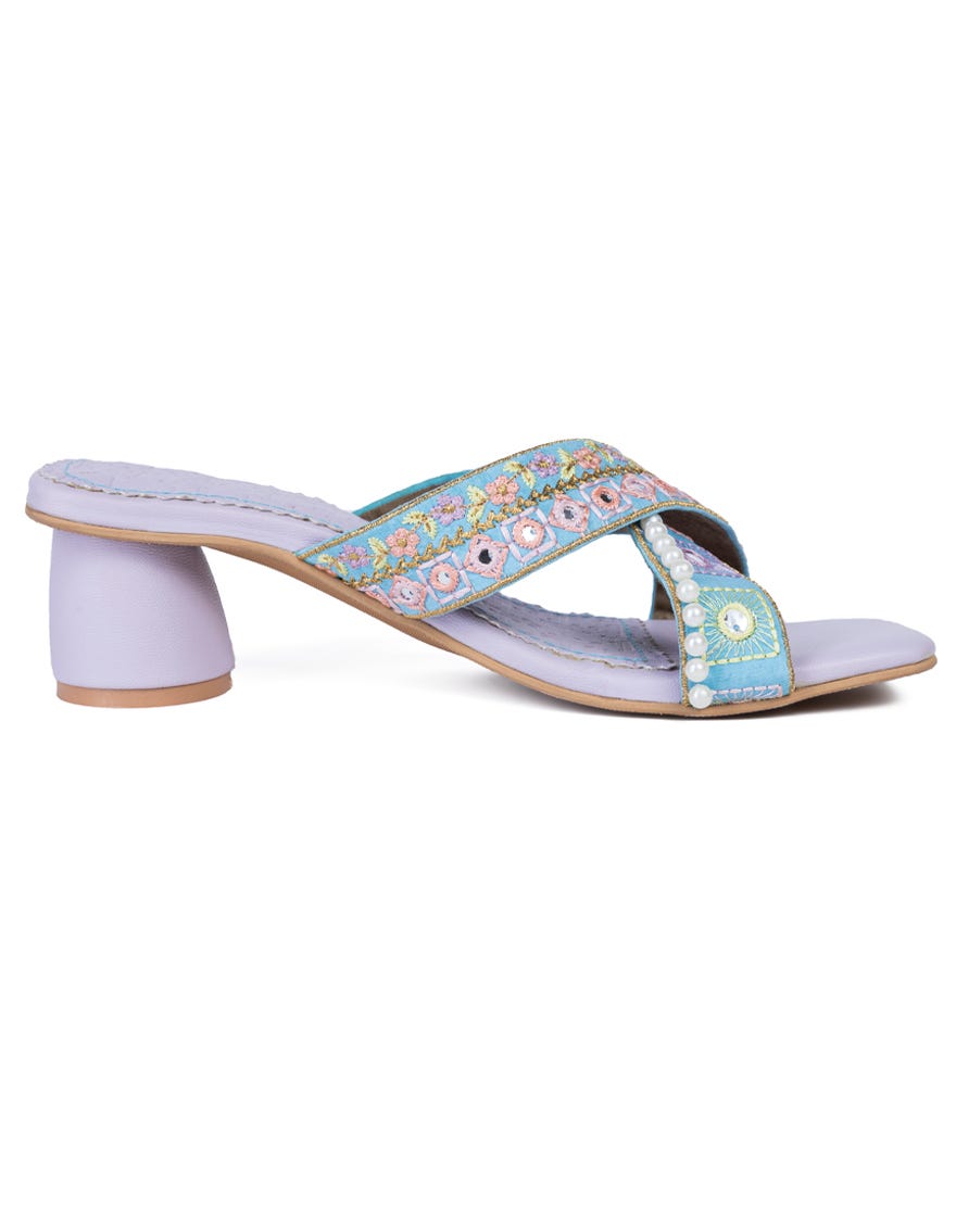 Lilac Silk Chappal | Jlfwc-24-1270