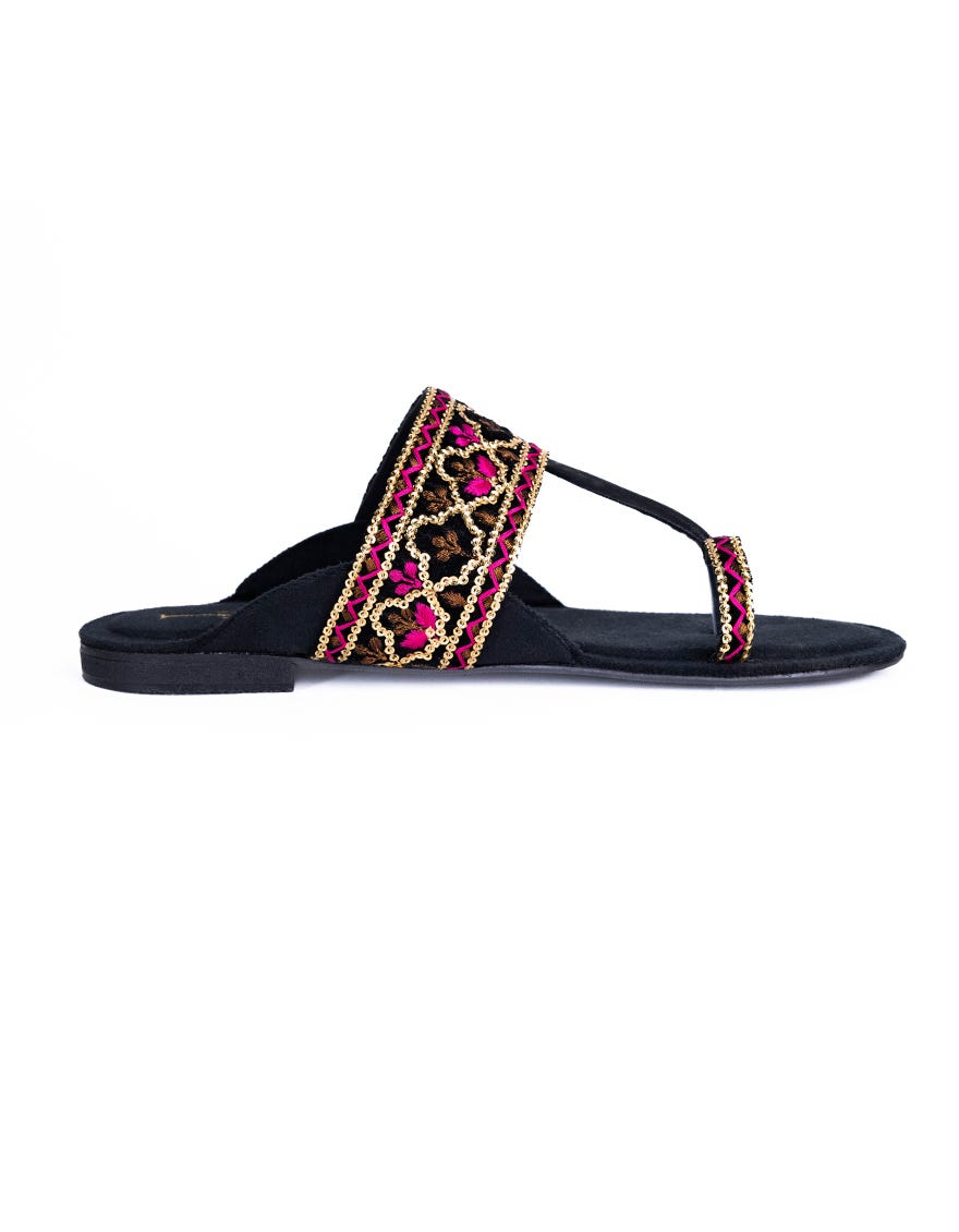 BLACK CHAPPAL | JLFWC-24-1274