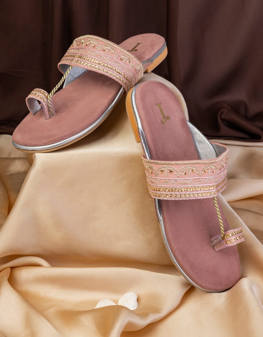 PINK KOLHAPURI CHAPPAL