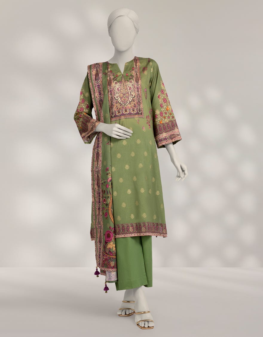 green-jacquard-printed-3pc-stitched-jls25312s