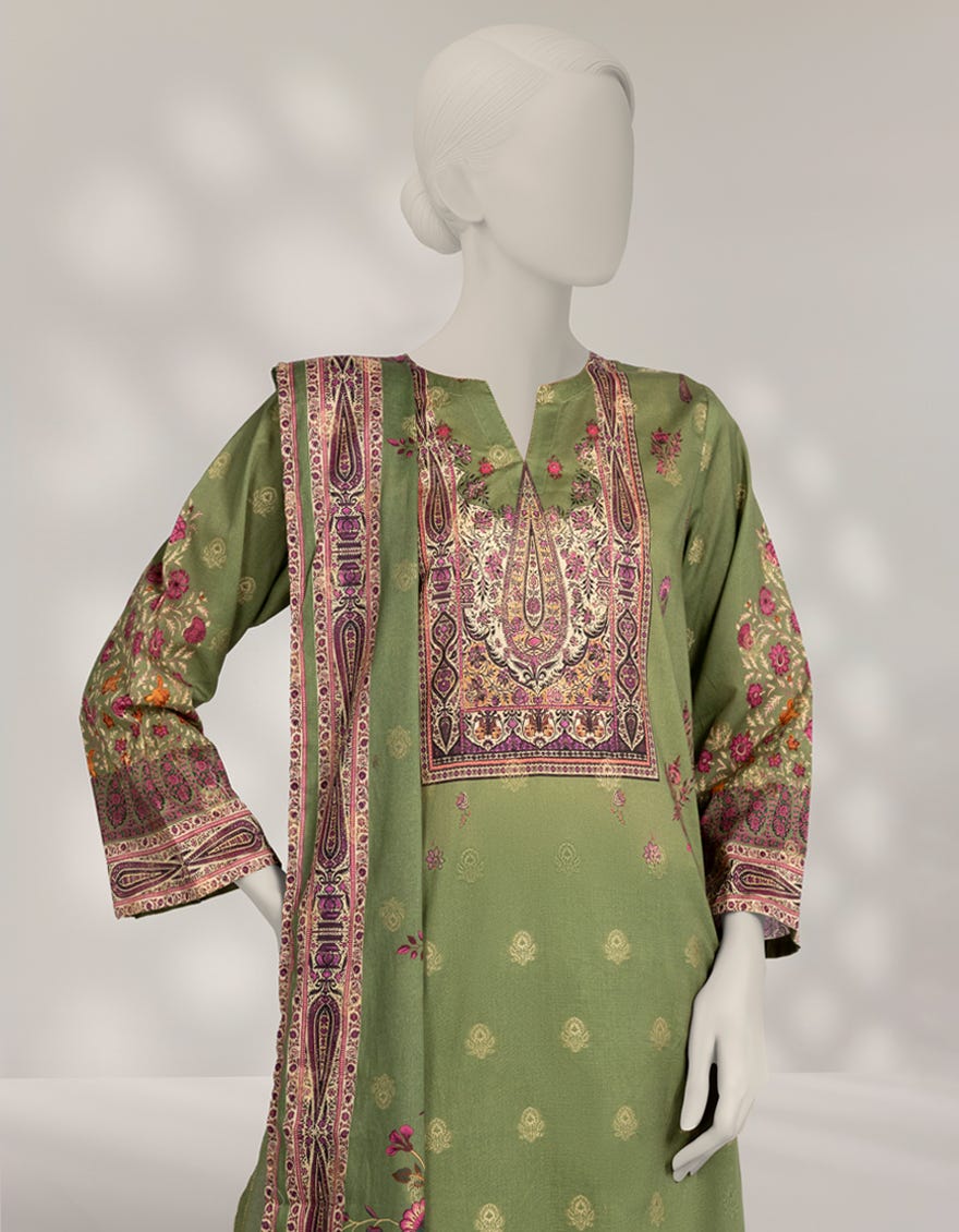 green-jacquard-printed-3pc-stitched-jls25312s