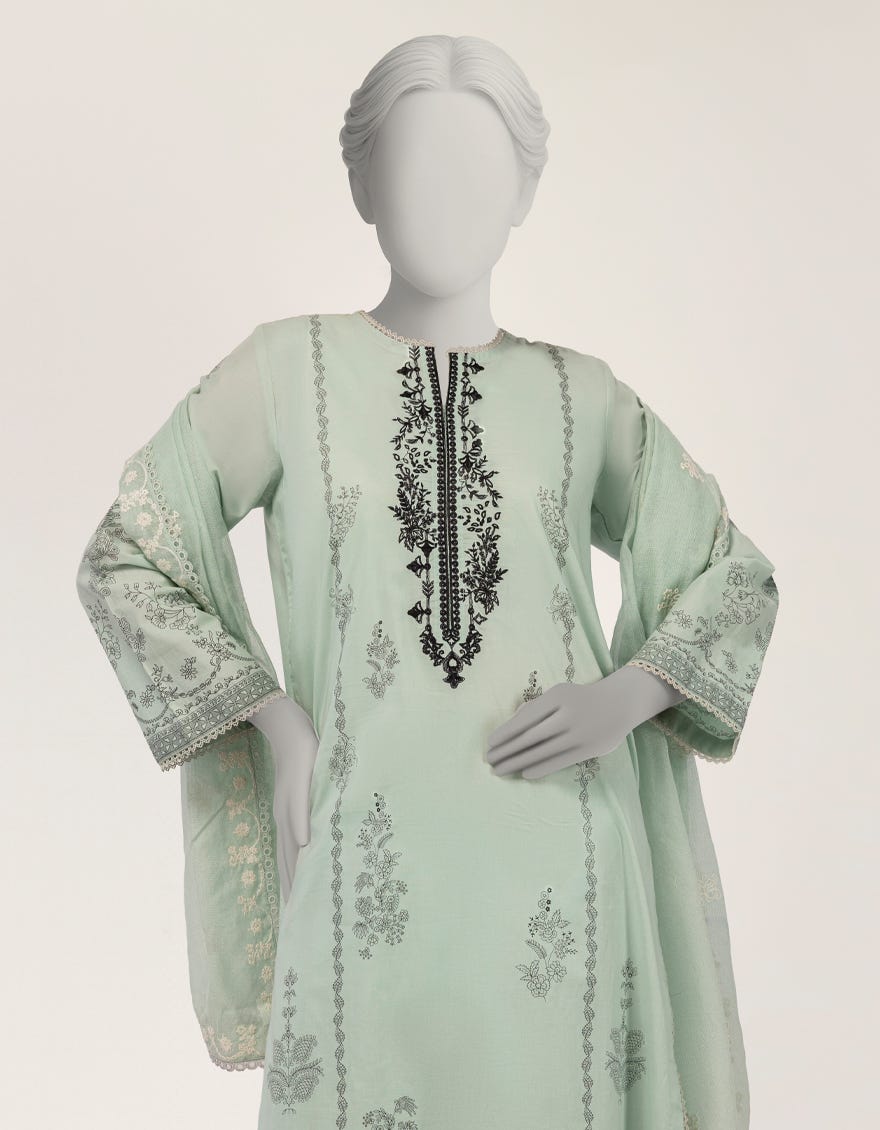 GREEN LAWN EMBROIDERED 3PC STITCHED