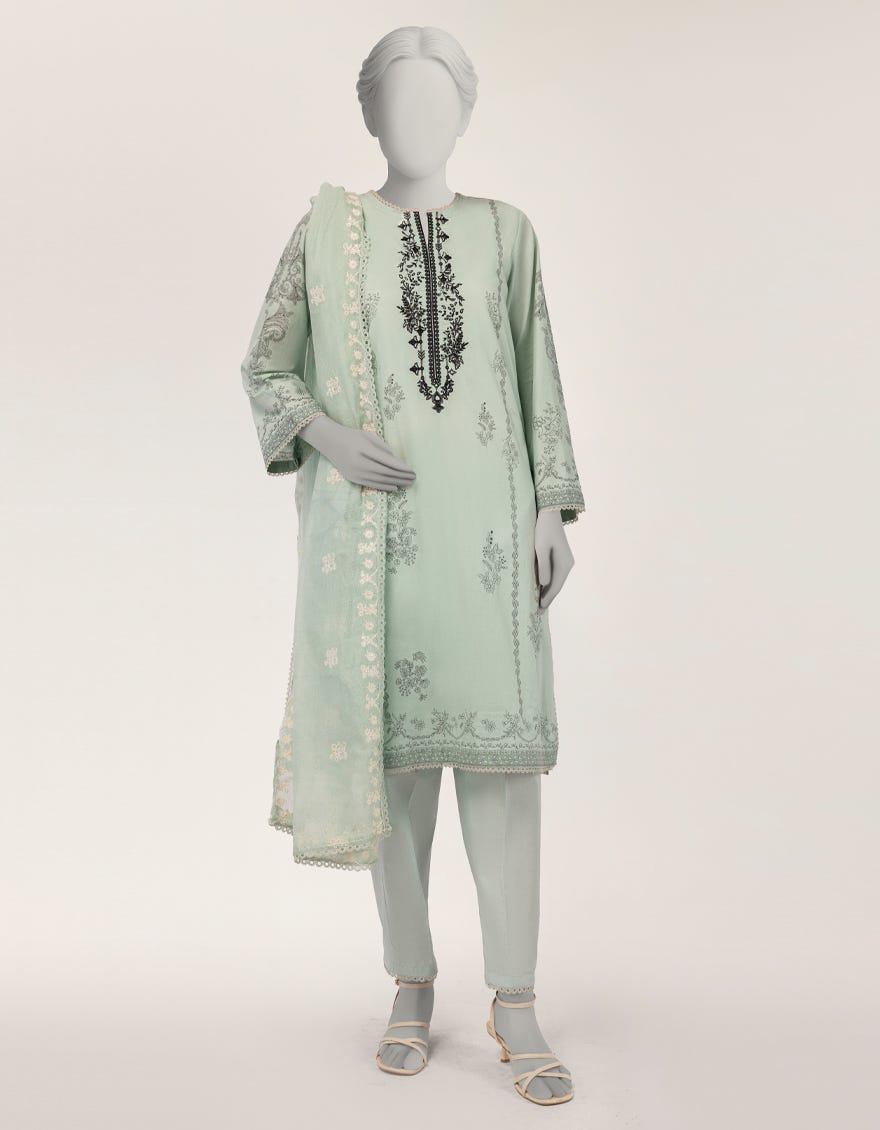 GREEN LAWN EMBROIDERED 3PC STITCHED