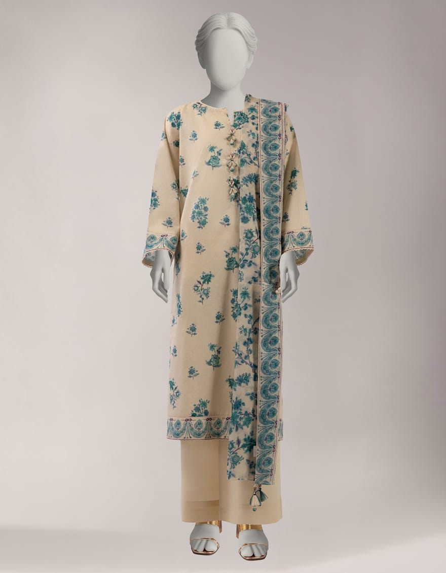 MULTICOLOR LAWN PRINTED 3PC UNSTITCHED