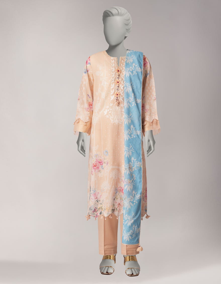 MULTICOLOR LAWN EMBROIDERED UNSTITCHED 3PC