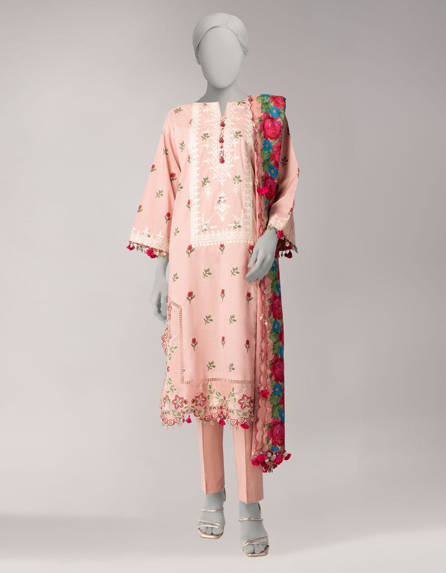 MULTICOLOR LAWN EMBROIDERED UNSTITCHED 3PC
