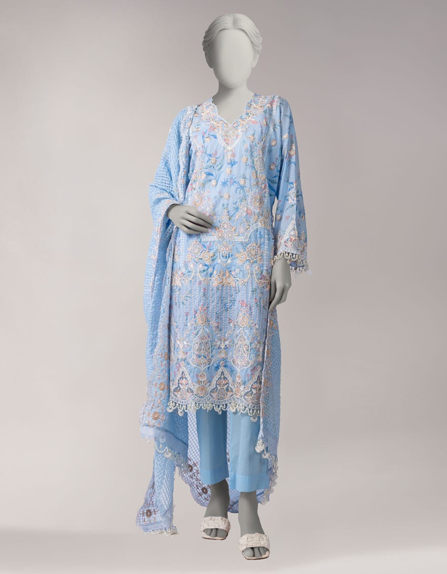 MULTICOLOR DORIA EMBROIDERED UNSTITCHED 3PC