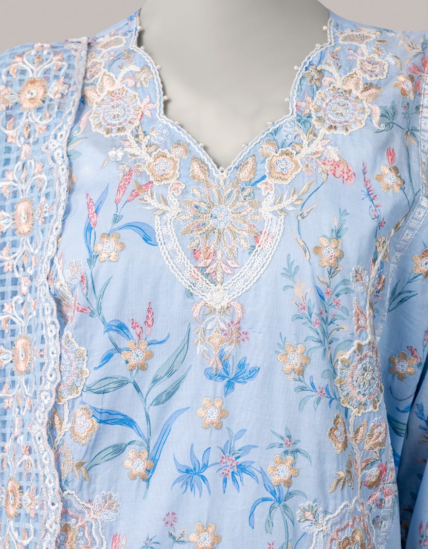 MULTICOLOR DORIA EMBROIDERED UNSTITCHED 3PC